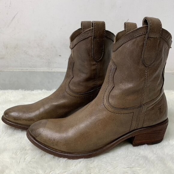 Frye 77032 Women's Light Brown Leather Carson Shortie Boots Size 6 1/2 - Picture 1 of 16